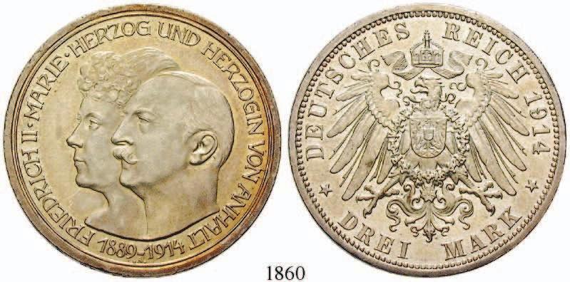 000,- 1871 2 Mark 1904, G. J.32. st 190,- 1859 Friedrich II.