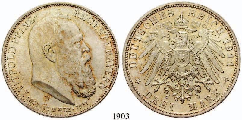 vz 30,- BAYERN 1884 Ludwig II., 1864-1886 2 Mark 1876, D. J.41.