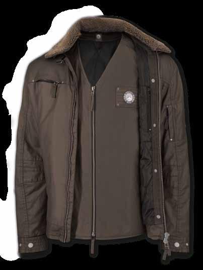 2-IN-1-CABRIOJACKE, HERREN Braun, abnehmbarer Webpelzkragen, Oberstoff 100 %