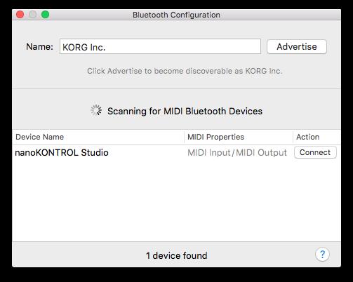 Bei OS X Yosemite-Betriebssystem Starten Sie Applications - Utilities - Audio MIDI Settings und wählen Sie unter MIDI Window - Show MIDI Studio, um das MIDI Studio-Fenster zu öffnen.