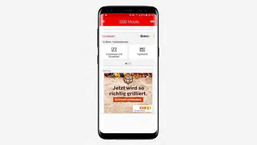 SBB Mobile. Die Smartphone-App der SBB ist der digitale Reisebegleiter für Schweizerinnen und Schweizer. Die App gehört zu den meistinstallierten und meistgenutzten der Schweiz.