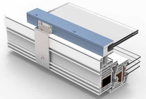 Winkelelementen für den Einsatz von VITRUM in Verbindung mit Rollladenführungsschienen Volle Funktionstüchtigkeit der Rollladenführungsschiene 1 2 1 Fensterprofil 2 Rollladenführungsschiene 3