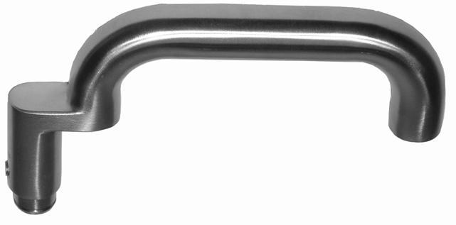 Glutz-Türdrücker 5059 aus Edelstahl-rostfrei matt gebürstet, 8 oder 9 mm 4-Kt.-Stift, Dornlängen 72 mm resp.