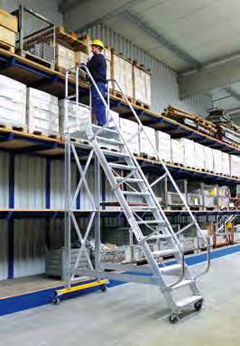 Aluminium-Plattform-Treppe fahrbar, 60 Stufenbreite: 600 800 1000 mm. Plattformlänge 600 mm.