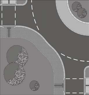 Einbaubeispiel Fußgängerüberwege im Kreisverkehr