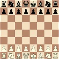 2.3 Die Anfangsstellung der Figuren auf dem Schachbrett ist die folgende: 2.4 Die acht senkrechten Spalten von Feldern heißen "Linien". Die acht waagrechten Zeilen von Feldern heißen "Reihen".