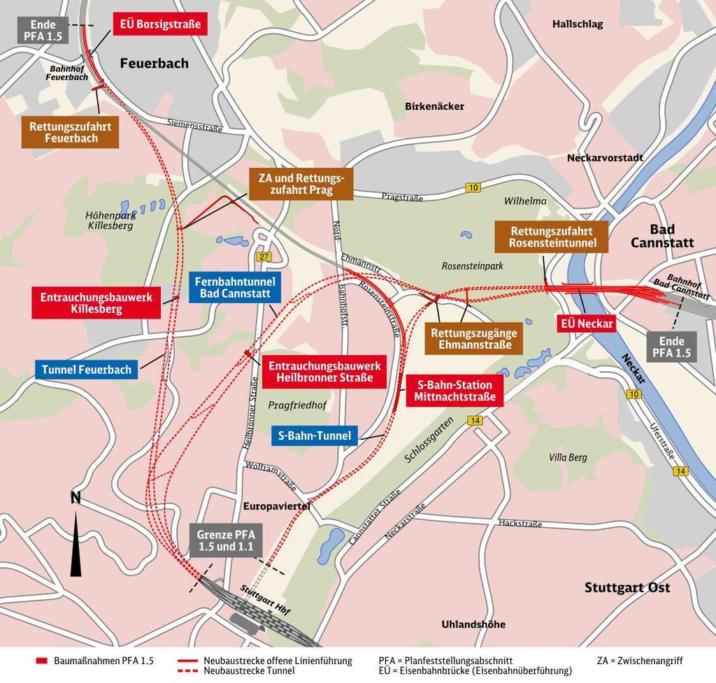 Neubau Tunnel zwischen Mittnachtstraße und Hauptbahnhof mit S-Bahn Wendegleis Beschreibung der Maßnahme Wirkung Abbildung Bau eines neuen S-Bahn Tunnels zwischen der Station Mittnachtstraße