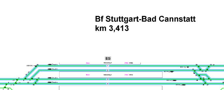 Langfristiges Konzept zum Ausbau der Schieneninfrastruktur in der Region Stuttgart Bahnsteigerhöhung Gleis 1 und 4 in Bad Cannstatt Beschreibung der Maßnahme Wirkung Abbildung Bad Cannstatt Gleis 1