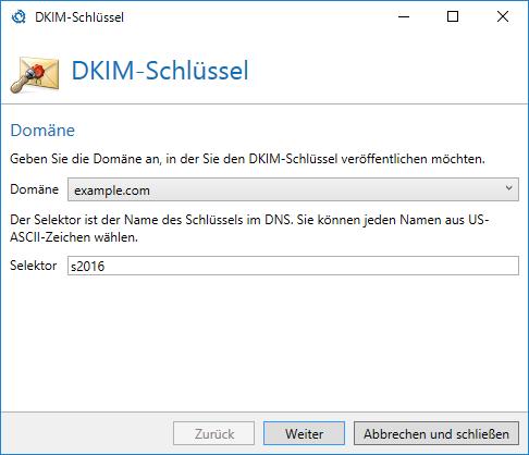 Menschen und Identitäten DKIM-Schlüssel Die DomainKeys Identified Mail (DKIM) sichert ausgehende E-Mails mit einer elektronischen Signatur.