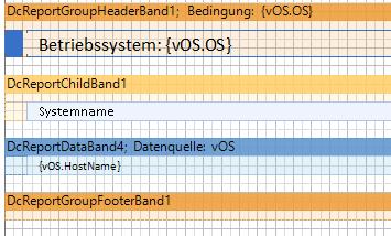 Seite 133 Berichtswesen immer nach dem übergeordneten Band ausgegeben. In diesem Bericht wird das Band mit der Überschrift nach jedem Gruppenkopf-Band ausgegeben.