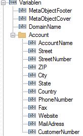 Seite 95 Berichtswesen DomainName: Mit der Variable DomainName kann der Name der Domäne, unterhalb der der Bericht ausgeführt wird, ausgegeben werden.