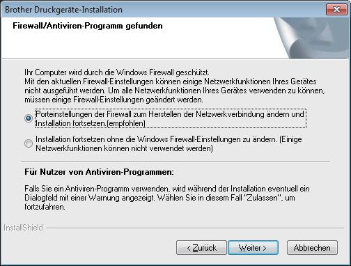 Wireless-Netzwerk Windows Instllieren Sie die Treier und Softwre (Windows XP Home/XP Professionl/Windows Vist /Windows 7/Windows 8) 2 Vor der Instlltion Kliken Sie uf MFL-Pro Suite instllieren und J,