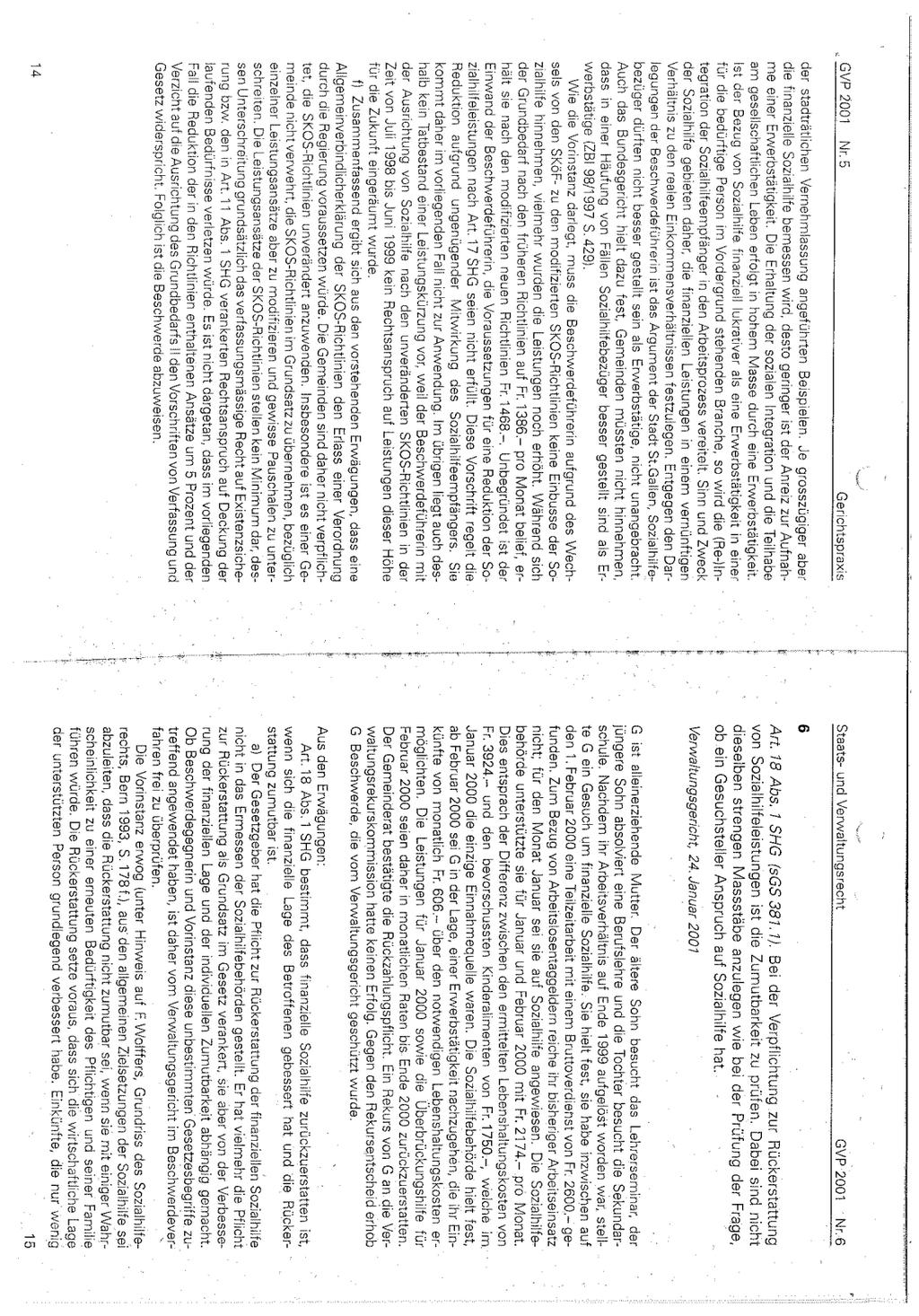 Zu Abschnitt E.3.1.4.3: GVP 2001, Nr. 6, S. 15ff.