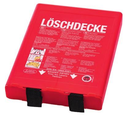 Die Feuerlöschdecken lassen sich ideal auch im Löschposten aufhängen.