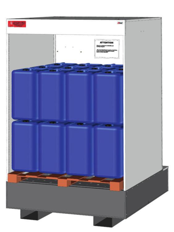 Lagereinrichtung für Gefahrenstoffe Automatisches Löschsystem CORAIL für Grossküchen Lager- und Transportpalette für den Schutz von brennbaren Produkten in Baumärkten bzw. Verkaufsgeschäften.