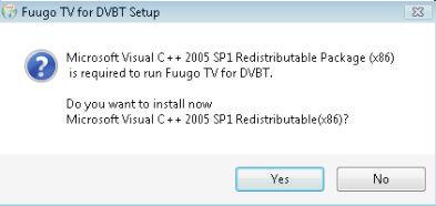 Schritt 15: Yes clicken um den the Microsoft Visual C++ SP1 Redistributable Package zu Installieren. Schritt 16: Bitte warten während den Fuugo TV Software Installation.
