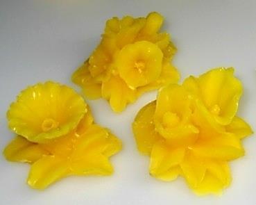 Silikonform für Aufsatzmotiv auf Maxi-Teelichter 3 verschiedene Blumen Best-Nr.