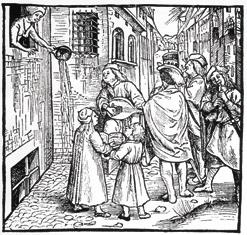 20 SPU REN DER GESCHICHTE 21 Blick in ein Kaufmannskontor um 1750 Nach heutigen Vorstellungen waren die Lebensverhältnisse in der Stadt des späten Mittelalters schrecklich.