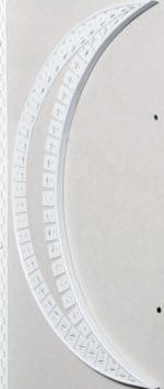 An-/Abschlussprofile 3768 Einseitig angeschnittenes Abschlussprofil aus PVC, zur Herstellung von Schatten - fugen im Deckenbereich bei gebogenen Wänden.