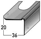 Edelstahl für Treppensanierung repair angle steel stainless steel for staircase renovation 20 mm Nase 20 mm nose Material/material ohne Befestigungszubehör without fixing accessories L / l (m) Stk.