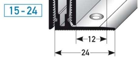 APL-Klick-Übergangsprofil 15-24 mm, zum Klicken APL-click-edge 15-24 mm, to click Für 15-24 mm-beläge + 2 mm Dämmung for 15-24 mm coverings + 2 mm insulation APL-KLICK-System 15-24 mm, 2-teilig