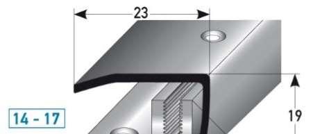 152 SLP-Höhenausgleichsprofil, Edelstahl matt, für 7-17 mm, flexibel, 3-teilig, gebohrt SLP-height levelling 42 mm, stainless steel satin, for 7-17