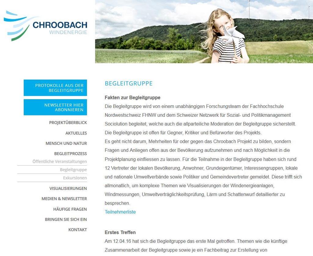 Weitere Informationen zum Projekt Projektgemeinschaft Chroobach