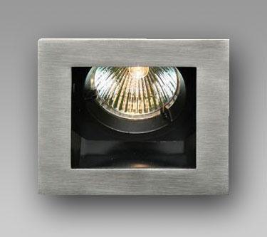 Deckenleuchte, Einbau / Ceiling Lamp, recessed mounted DE-Euro 5560-0 Gehäuse aus Edelstahl Body of stainless steel Für eine NV-Halogenlampe mit 50W und GX5,3 Sockel For one NV-halogen bulb with 50W