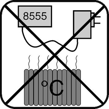 (1) Do not mount in the vicinity of heat sources (2); ambient temperature max. 35 Celsius (95 F). Do not kink the cable (3). Sécurité d utilisation Positionnez l alimentation 5012.