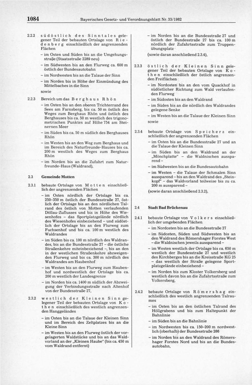 1084 Bayerisches Gesetz- und Verordnungsblatt Nr. 33/1982 