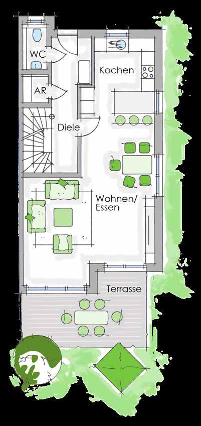Doppelhaushälften 2 + 4 Erdgeschoss Doppelhaushälfte 2/4 - EG Wohn- und