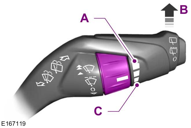 SCHEIBENWI- SCHERAUTOMATIK SCHEINWERFERAUTOMATIK A B C Automatische Wischfunktion, hohe Stufe. Ein. Automatische Wischfunktion, niedrige Stufe.