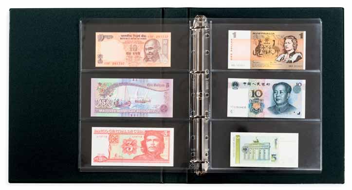 Banknotenalbum mit VARIO F-Ringbinder Banknotenalben 51 Inkl. 10 Klarsichthüllen VARIO (siehe unten) für Banknoten, Format bis 190 x 80 mm. Weitere Größen zur Ergänzung erhältlich.