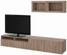 Alle gezeigten TV-Möbel Lösungen ohne Elektronikgeräte. BESTÅ TV-Kombination mit en 300 42 cm, 230 cm hoch.