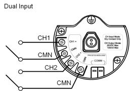 CH1 CMN CH2 CMN Einfach- oder Doppeleingang Schaltereingang Wireless