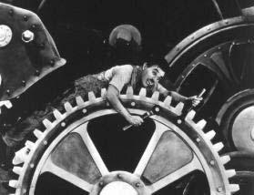 Arbeitswelt ohne Zukunft Wenn sich die Räder zu schnell drehen: Charlie Chaplin in