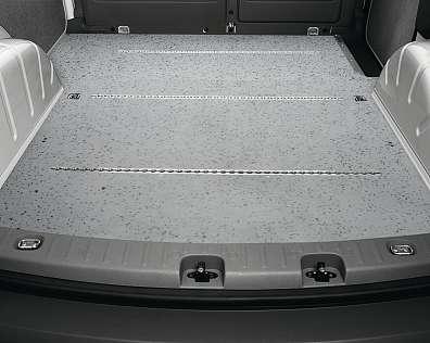 Art.-Nr. 2K3 061 261 Volkswagen Original Antirutschboden (Abbildung rechts mit Regalsystem) Die zweiteilige Bodenplatte aus 9mmdickem Sobogrip-Material ist mit rutschhemmender TPO-Oberfläche versehen.