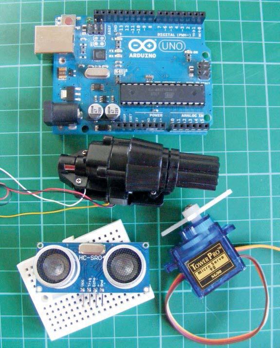 Benötigte Bauteile Arduino-Platine Mini-Steckbrett Jumperkabel Jumperkabel (männlich/ männlich) Ultraschallsensor