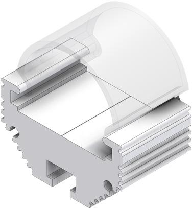 LED-Profil: DURO Alluminiumaufbauprofil für direkte und indirekte Beleuchtung, 35/29mm mit