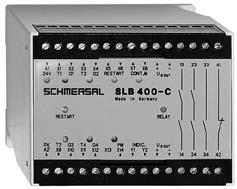 Sicherheits-Lichtschranken SLB 400-C bis zu vier Lichtschrankenpaare SLB 400 anschließbar abgestimmt auf die Sicherheits- Lichtschrankenpaare SLB 400 R/E 2 Sicherheitskontakte, STOP 0 2 Meldeausgänge