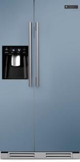 882 90 cm Side-by-side Kühlschrank - Türen aus Edelstahl, Seiten grau lackiert -