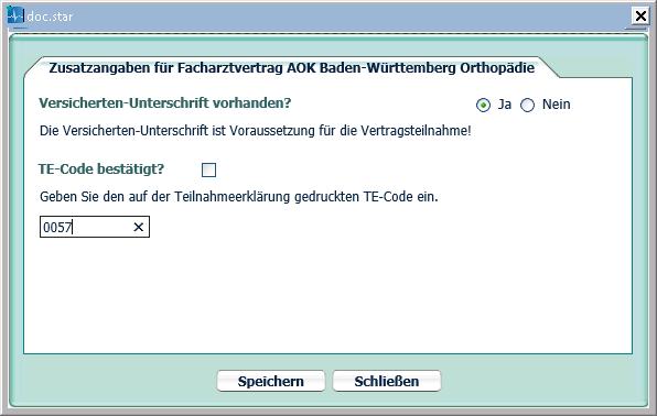 vierstelliger Code wird in Vertragssoftware eingegeben (zur Bestätigung für das Vorliegen der Unterschrift) und der Einschreibedatensatz an das