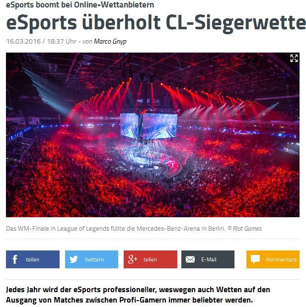 Ausblick (I): Wetten bei Computerspielen http://www.