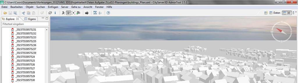 3D Stadtmodell LoD2 - Erweiterung des Gebäudeumrings in
