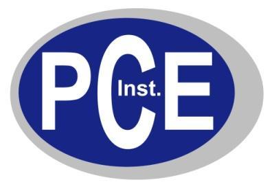 PCE Deutschland GmbH Im Langel 4 D-59872 Meschede Deutschland Tel: 01805