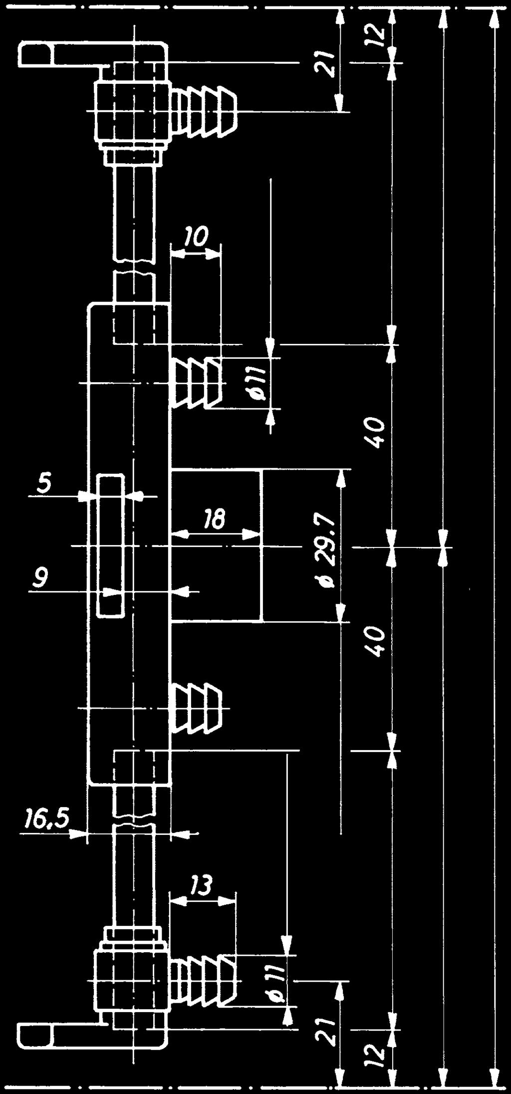 System-Drehstangenschloß 3092 OBJEKT-TOP, zum Dübeln, Stange geteilt, Schloßkasten aus Stahl, 1,5 mm stark, vernickelt.