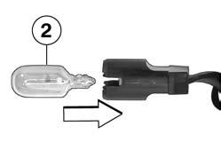 z Wartung Glühlampe 2 aus der Lampenfassung ziehen. Defekte Glühlampe ersetzen Leuchtmittel für Standlicht W5W / 12 V / 5 W Glühlampe 2 in Lampenfassung einsetzen.