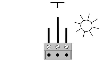 Sensorik an Klemmenblock anschließen Bild 6: Anschluss an Klemmenblock o Sensorik nach Anschlussbild (Bild 6) anschließen. Bei dem Sonnensensor ist die "Masse" gekennzeichnet.
