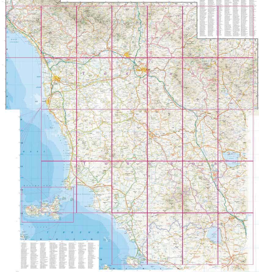 Routenübersicht 0 40 km REISE KNOW-HOW 2017 III IV VI Sarzana Massa ROUTE 1 Scarperia Marradi Borgo Pistóia S.