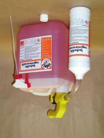 Dosierung über die Inlets in allen Verhältnissen einstellbar. Farbliche Kennzeichnung. 118401 Auslaufhahn für Kanister für 10 Liter Gebinde.